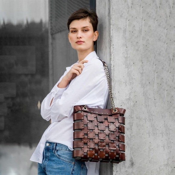 Frederic St. James Handbags - Womens Full Grain Italian Leather Tote Bag - Jeanne d'Arc